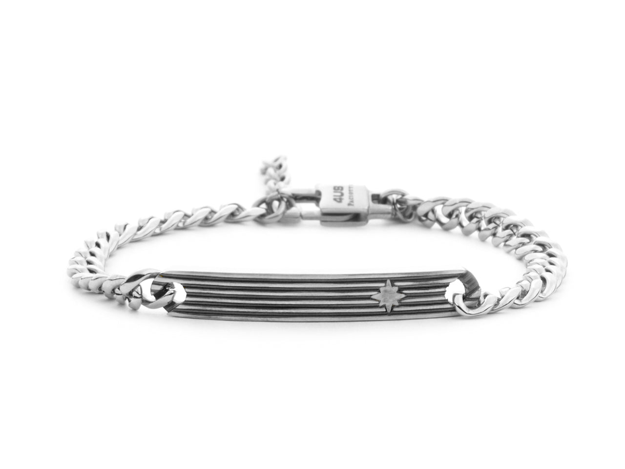Bracciale 4US Cesare Paciotti Acciaio Con Catena E Placchetta 4UBR7801